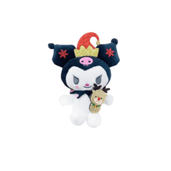 Llavero Plushie Kuromi Navideña Negra